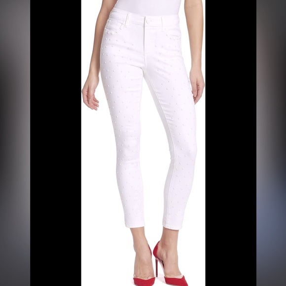 J Brand Denim - J Brand White Ankle Jeans with Studs